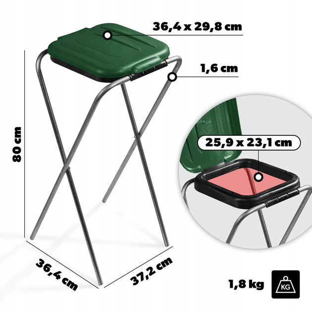 Підставка для пакетів для сортування сміття Kadax 120 л (5903699475850) - зображення 3
