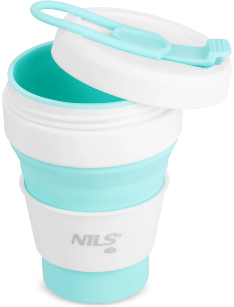 Складний силіконовий стакан Nils Camp NC4103 з кришкою 355 мл М'ятний (5908261682971) - зображення 2