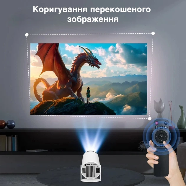 Смарт проектор Magcubic HY300 Pro - Портативный мультимедийный LED проектор для домашнего кинотеатра на Андроид. 4K, Wi-Fi, Bluetooth, Android 11 - изображение 4