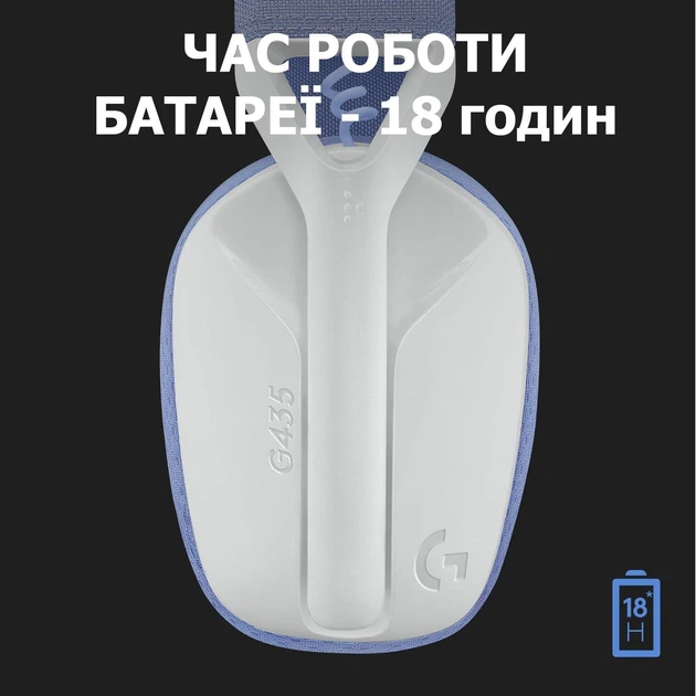 Наушники Logitech G435 LIGHTSPEED Wireless Gaming Headset - White - изображение 3