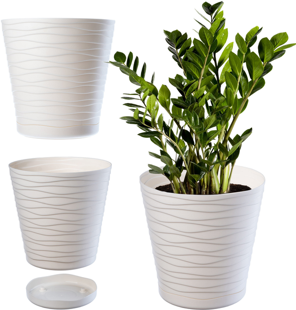 Doniczka z podstawką Kadax Kremowa 30 cm (5903699403952) - obraz 9