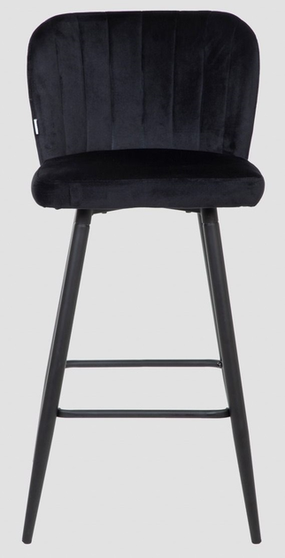 Hoker barowy Homla Hana Reducido welurowy Czarny 44 x 52 x 89 cm (5906496708503) - obraz 2