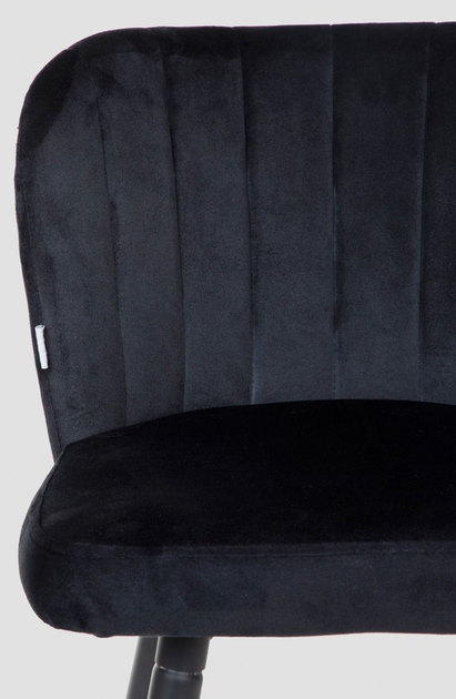 Hoker barowy Homla Hana Reducido welurowy Czarny 44 x 52 x 89 cm (5906496708503) - obraz 4