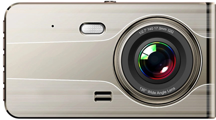 Wideorejestrator Hurtel DVR979G Full HD G-sensor LCD z kamerą cofania Beżowy (5907769308598) - obraz 1