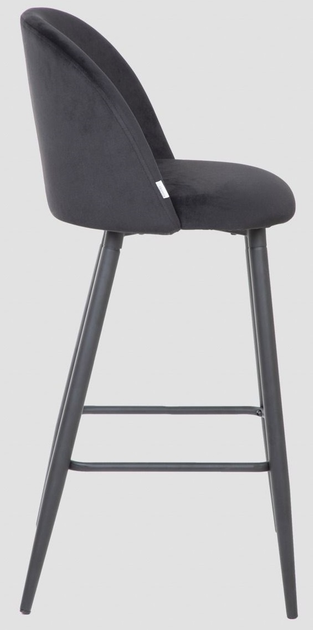 Hoker barowy Homla Inu Reducido welurowy Czarny 43 x 48 x 89 cm (5906496708749) - obraz 3