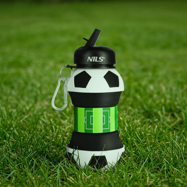 Butelka na wodę Nils Camp NC4104 Silikonowa, składana 550 ml Football (5908261683039) - obraz 8