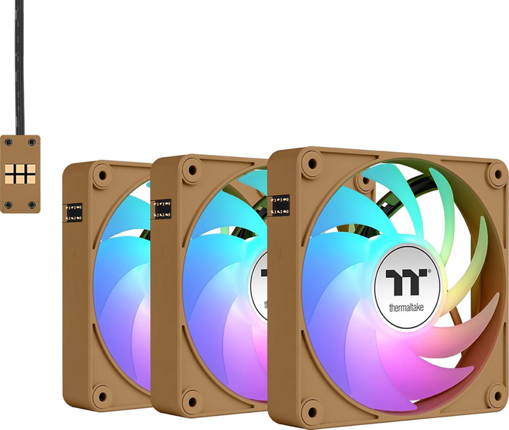 Zestaw wentylatorów Thermaltake CT140 EX Reverse ARGB Sync (3-Fan Pack) Gravel Sand (CL-F228-PL14GS-A) - obraz 1