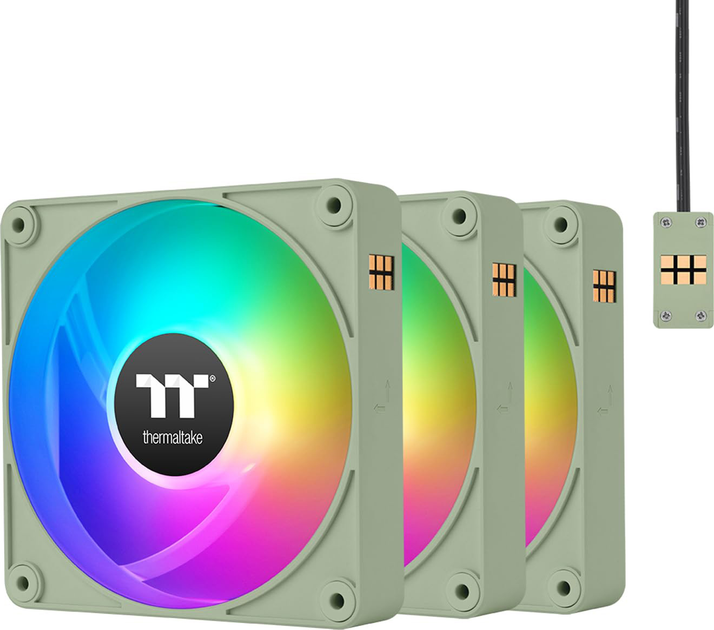 Zestaw wentylatorów Thermaltake CT140 EX Reverse ARGB Sync (3-Fan Pack) Matcha Green (CL-F199-PL14MG-A) - obraz 1