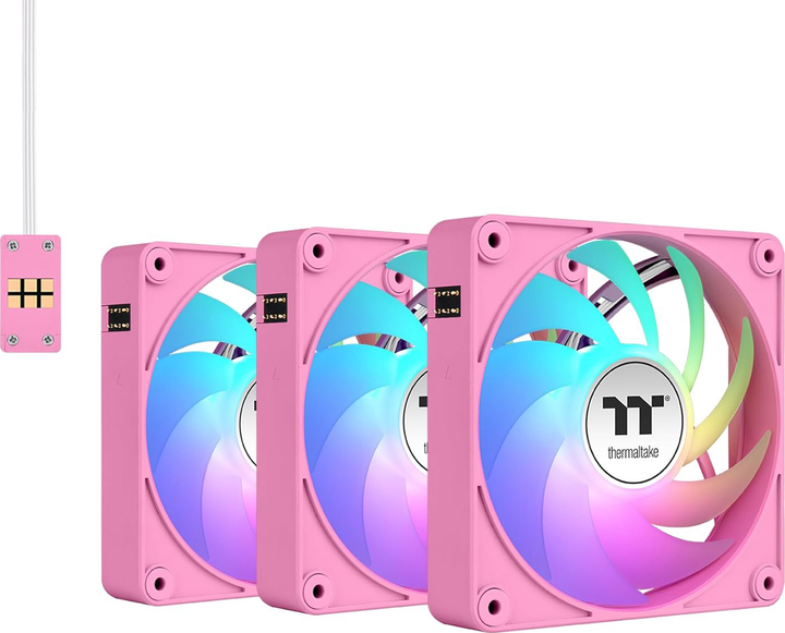 Zestaw wentylatorów Thermaltake CT140 EX Reverse ARGB Sync (3-Fan Pack) Bubble Pink (CL-F229-PL14PK-A) - obraz 1