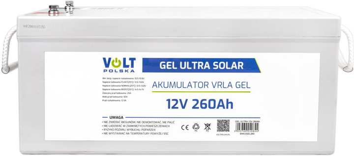 Akumulator Volt Polska GEL ULTRA SOLAR 12V 260Ah (6AKUGEL260) - obraz 2