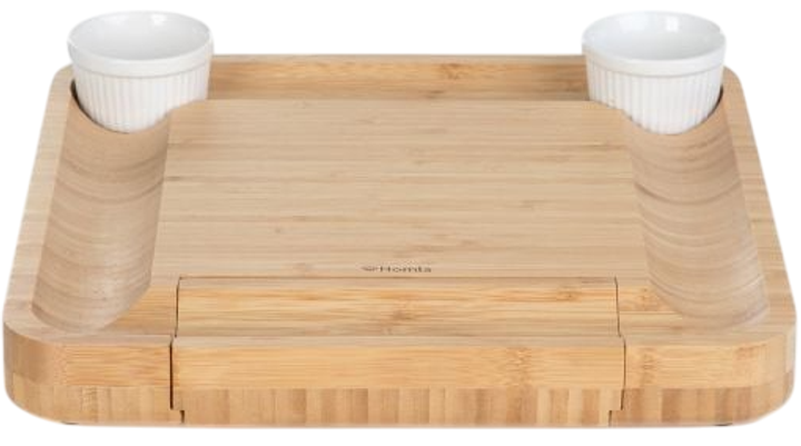 Deska do krojenia Homla Rumi do serwowania z miseczkami i nożykami 33x33 cm (5904183887388) - obraz 3