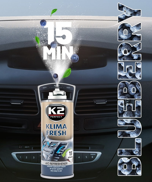 Środek do odświeżania klimatyzacji K2 KLIMA FRESH Blueberry 150 ml (5906534016447) - obraz 4