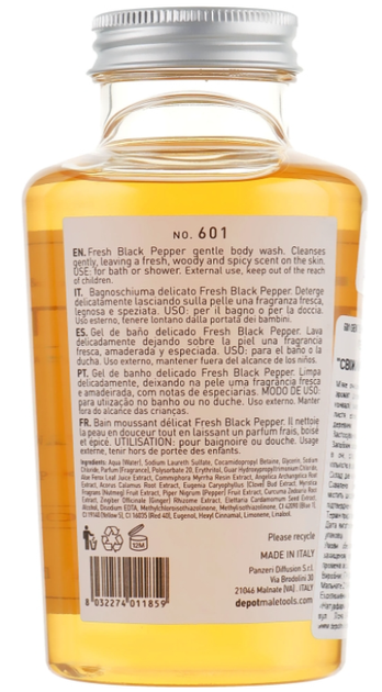 Żel pod prysznic Depot 601 Gentle Body Wash Fresh Black Pepper Świeży czarny pieprz 250 ml (8032274011859) - obraz 2