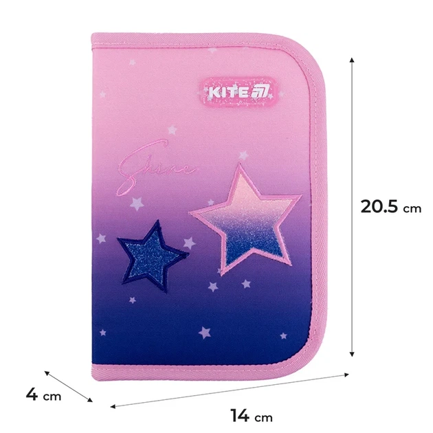 Пенал без наповнення Kite Sparkling K25-622-1, 1 відділення, 2 відворот для дівчинки - зображення 2