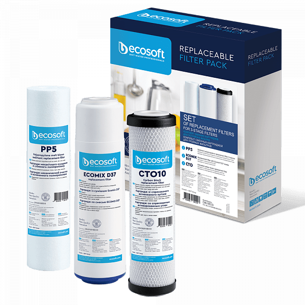 Комплект картриджів для потрійних фільтрів Ecosoft — набір катриджів для проточних фільтрів в комплекті 3 шт. - зображення 5
