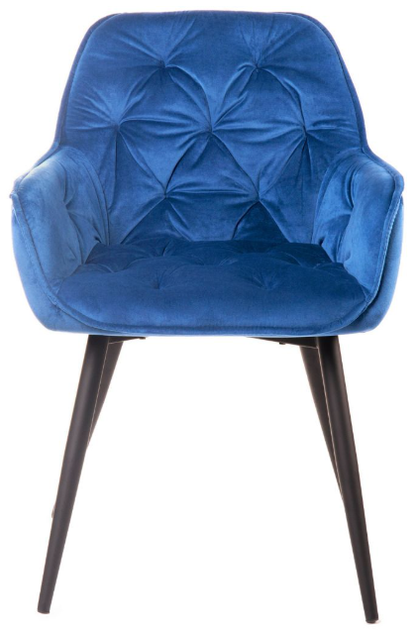 Krzesło do kuchni i salonu HOMLA 802978 FLOSSI 57 x 63 x 84 cm Welurowe Granatowe (5904183802978) - obraz 2