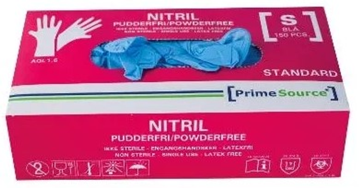 Рукавички одноразові нітрилові Multi Standard розмір S без пудри AQL 1.5 150 штук Блакитні (5710876315706) - зображення 1
