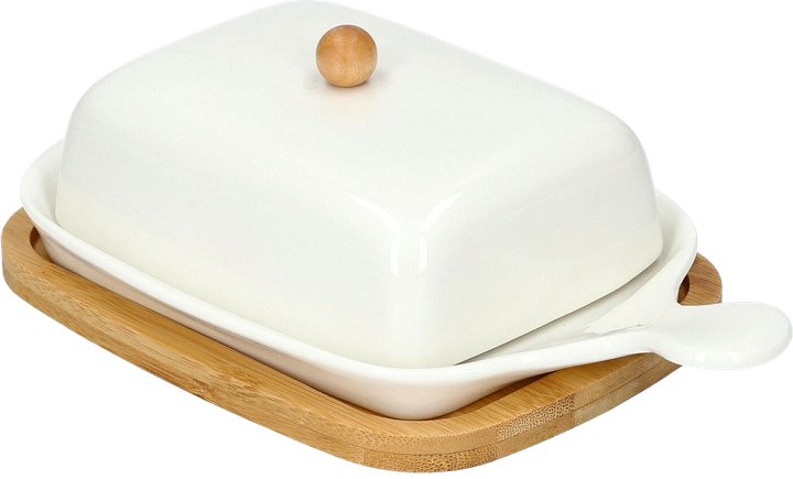 Maselniczka Homla Fincan porcelanowa z bambusową podstawką 22 cm (5902869958339) - obraz 2
