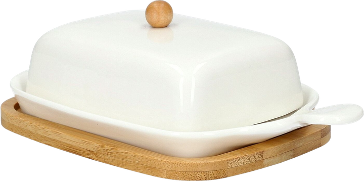 Maselniczka Homla Fincan porcelanowa z bambusową podstawką 22 cm (5902869958339) - obraz 3