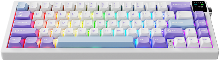 Klawiatura bezprzewodowa Ajazz AK650 Dream Weaving switch USB/Bluetooth Biały/Fioletowy (AK650-DW-PWB) - obraz 2