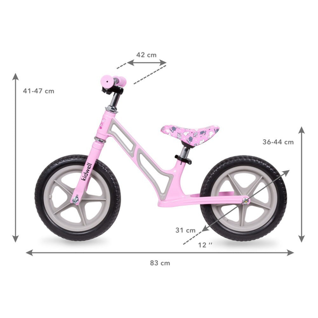 Біговел дитячий Kidwell Comet Pink/Gray Рожевий із сірим - зображення 6