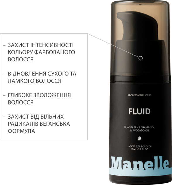 Флюид Manelle Professional care Plantasens Crambisol & Avocado Oil для окрашенных волос 15 мл (2202169365350) - Фото 4 Флюид Manelle Professional care Plantasens Crambisol & Avocado Oil для окрашенных волос 15 мл (2202169365350) - изображение 4