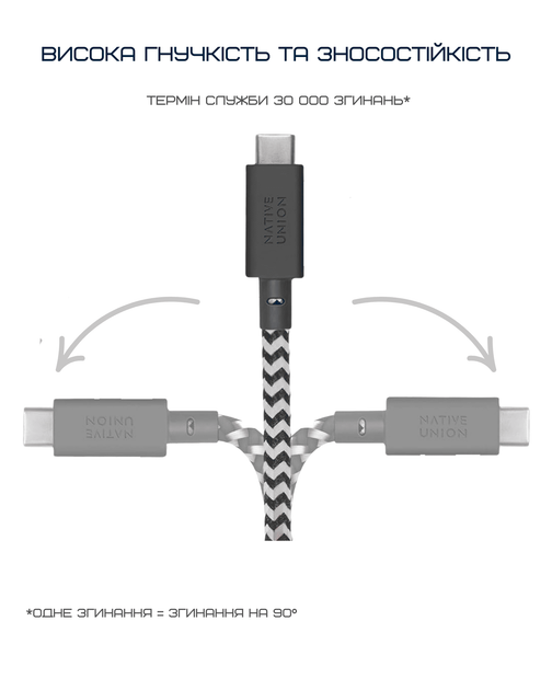 Кабель Native Union Belt XL Cable USB-C to USB-C Cosmos Zebra (3 m) BELT-XL-C-ZEB-3-NP - изображение 9