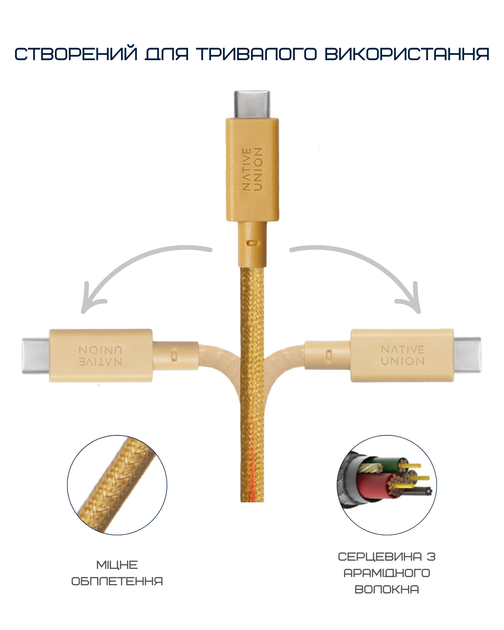 Кабель USB-C to USB-C Native Union Anchor Cable Pro 240W Kraft (3 m) (ACABLE-C-KFT-NP) - изображение 10