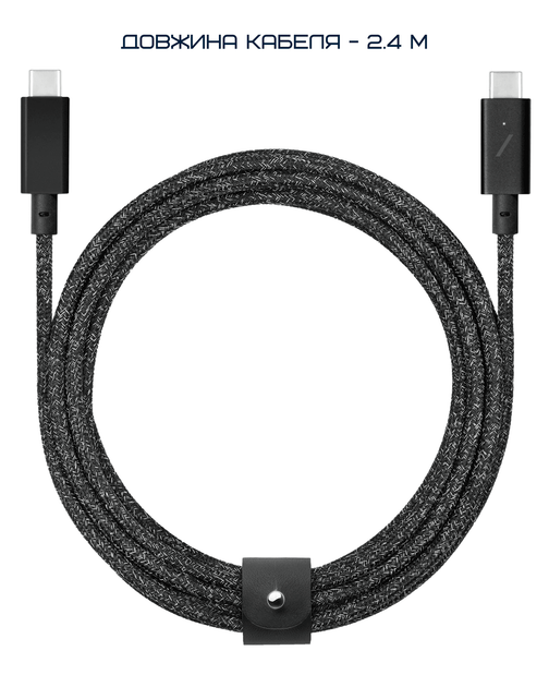 Кабель USB-C to USB-C Native Union Belt Cable Pro 240W Cosmos Black (2.4 m) (BELT-PRO2-COS-NP) - Фото 8 Кабель USB-C to USB-C Native Union Belt Cable Pro 240W Cosmos Black (2.4 m) (BELT-PRO2-COS-NP) - изображение 8