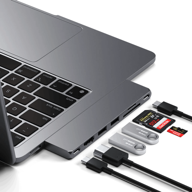 Хаб Satechi USB-C Pro Hub Slim для MacBook Air / Pro (Space Gray) - изображение 3