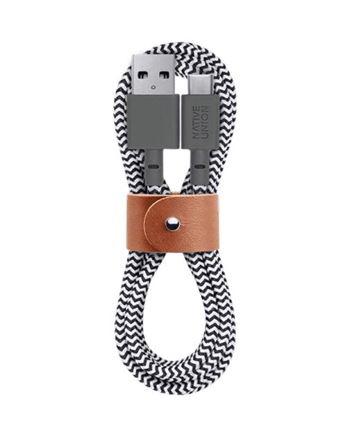Кабель USB-A to USB-C Native Union Belt Cable Zebra (1.2 m) (BELT-AC-ZEB-NP) - Фото 1 Кабель USB-A to USB-C Native Union Belt Cable Zebra (1.2 m) (BELT-AC-ZEB-NP) - изображение 1