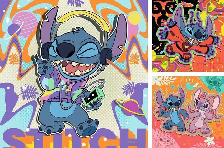 Puzzle Ravensburger Disney Stitch Play the Day Away 3 × 49 elementów 12001070 (4005555010708) - obraz 2