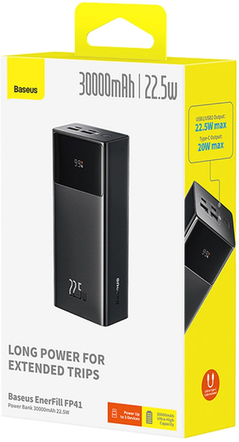 Powerbank Baseus EnerFill FP41 30000 mAh 22.5W Black (6932172691844) - obraz 4