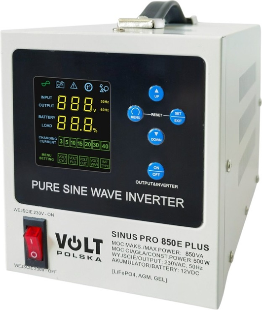 ДБЖ Volt Polska sinusPRO 850 E Plus 12/230V 500W/850VA (3SPM08012M) - зображення 1