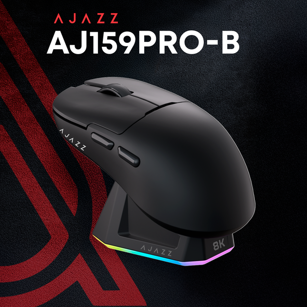 Mysz Ajazz AJ159PRO Wireless/Bluetooth/USB Black (AJ159-PRO-B) - obraz 4
