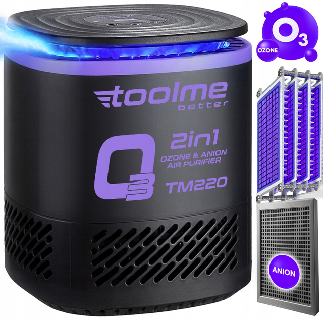 Профессиональный озонатор Toolme: 60 000 Мг/ч, 2в1 ионизатор