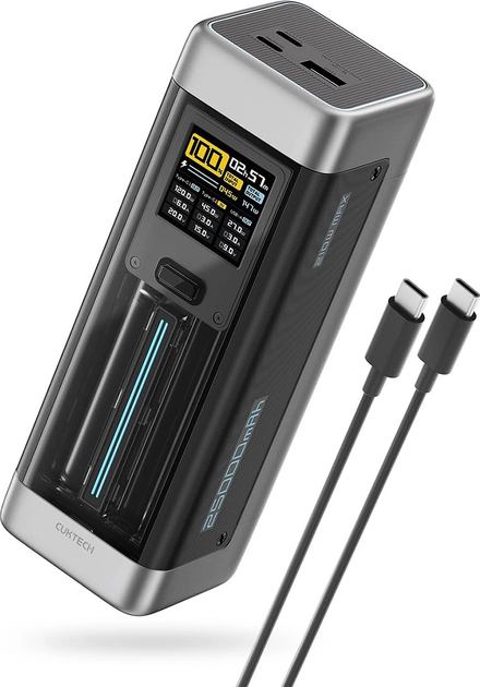 Powerbank Cuktech CUK00P23GLBK 25000 mAh 210W Black (6973886190407) - obraz 1