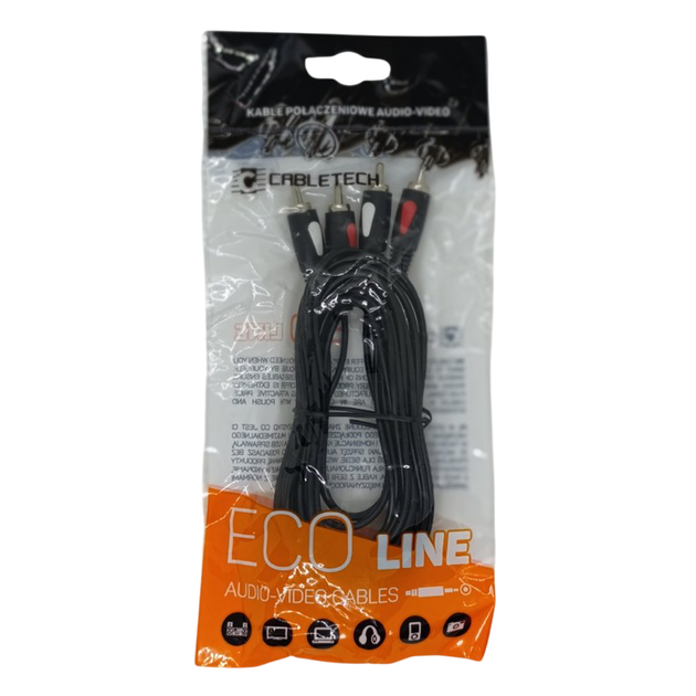 Audio - Video Инсертный Кабель Cabletech Eco-line 2RCA - 2RCA Cable 3м Black - изображение 8
