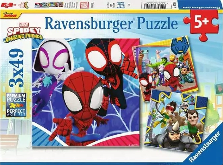 Puzzle Ravensburger Marvel Spidey and his Amazing Friends 3 × 49 elementów 5730 (4005556057306) - obraz 1