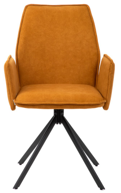 Krzesło do kuchni i salonu HOMLA  871721 LUGRO obrotowe 54 x 60 x 91 cm Musztardowe (5904183871721) - obraz 1