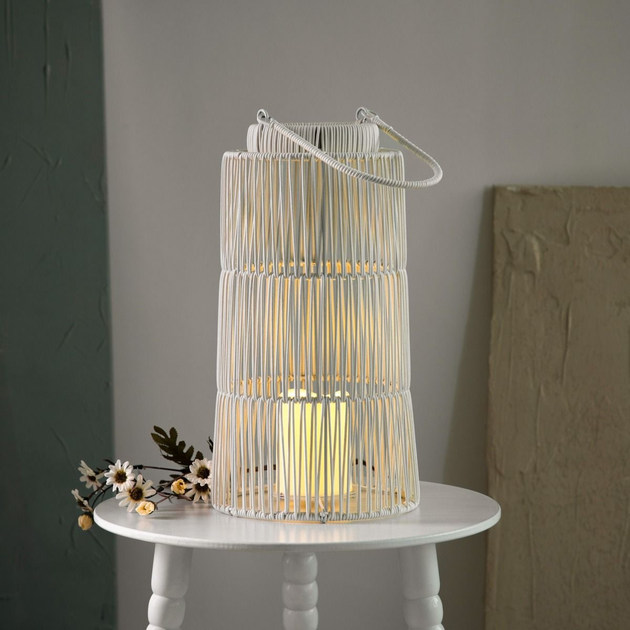 Ліхтар Homla Modern Hamptons садовий для свічки скляний LED 20,5 x 38 см (5906496741982) - зображення 5