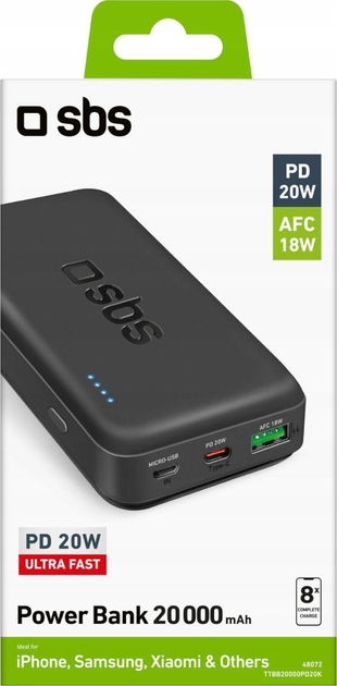 Powerbank SBS TTBB20000PD20K 20000 mAh 20W Black (8018417448072) - obraz 5