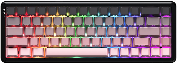 Klawiatura przewodowa Ajazz AK680 MAX Magnetic Rice Switch USB Czarny/Różowy (AK680-M-GP-A) - obraz 1