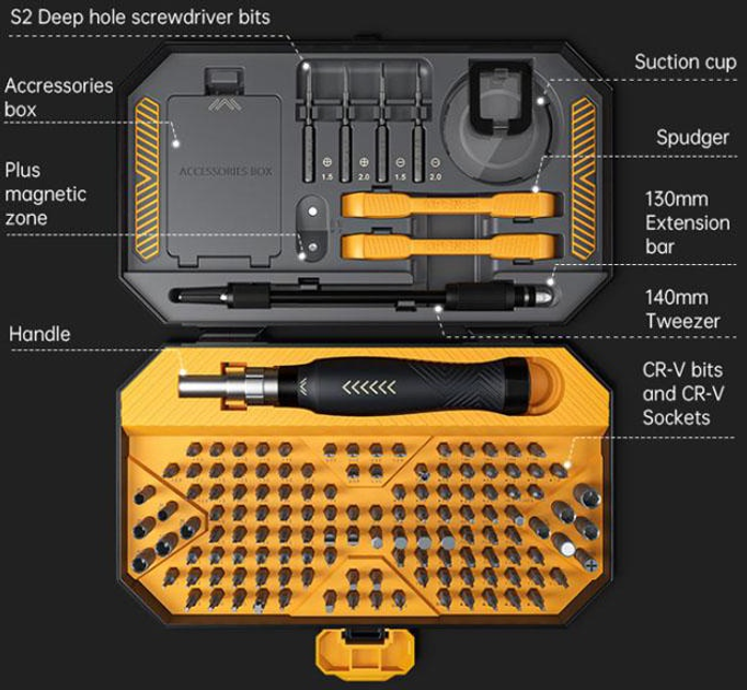 Набір прецизійних викруток Jakemy JM-8183 145 in 1 (6949639106001) - зображення 4