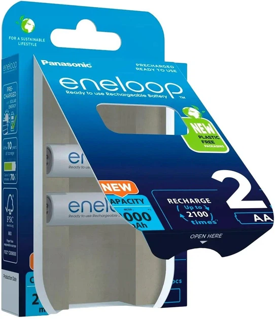 Аккумулятор Panasonic Eneloop Pro AA 2000 2BP mAh NI-MH - Фото 2 Аккумулятор Panasonic Eneloop Pro AA 2000 2BP mAh NI-MH - изображение 2