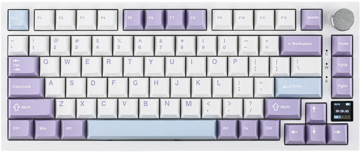 Klawiatura bezprzewodowa Ajazz AK820 Pro Gift switch USB/Bluetooth Biały/Fioletowy (AK820PRO-G-PWB) - obraz 2