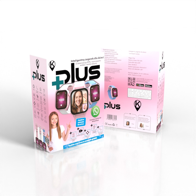 Дитячий смарт-годинник Kidiz Plus Pink (5906800867131) - зображення 4