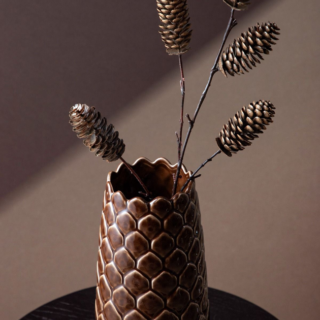 Ваза Homla PINECONE керамічна шишка коричнева 28 x 13.5 см (5906496752629) - зображення 4