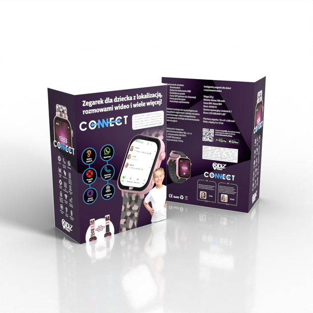 Дитячий смарт-годинник Kidiz Connect Pink (5906800867223) - зображення 4