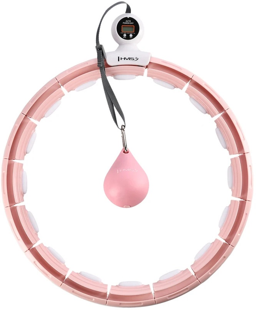 Hula-hop HMS HHM15 Pink z licznikiem + pas wyszczuplający BR163 Red (5907695552744) - obraz 2